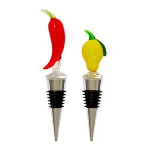 BNIB sandralexandra 2 BOTTLE STOPPERS GIFT SET-LEMON & CHILI